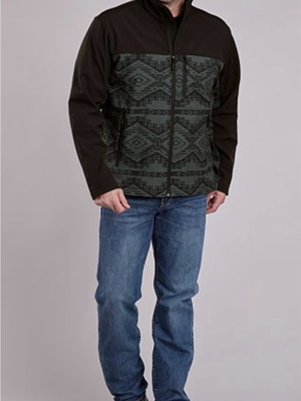 🌟NWT🌟 Roper Mens Black Aztec Softshell Jacket - Picture 3 of 13